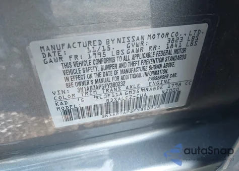 2015 Nissan Sentra S from USA, damaged, VIN 3N1AB7AP5FY380232